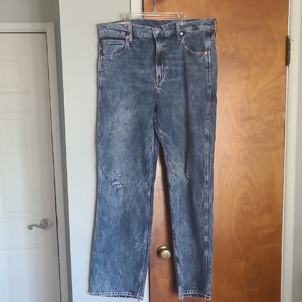 Women's Distressed High Rise Blue Jeans